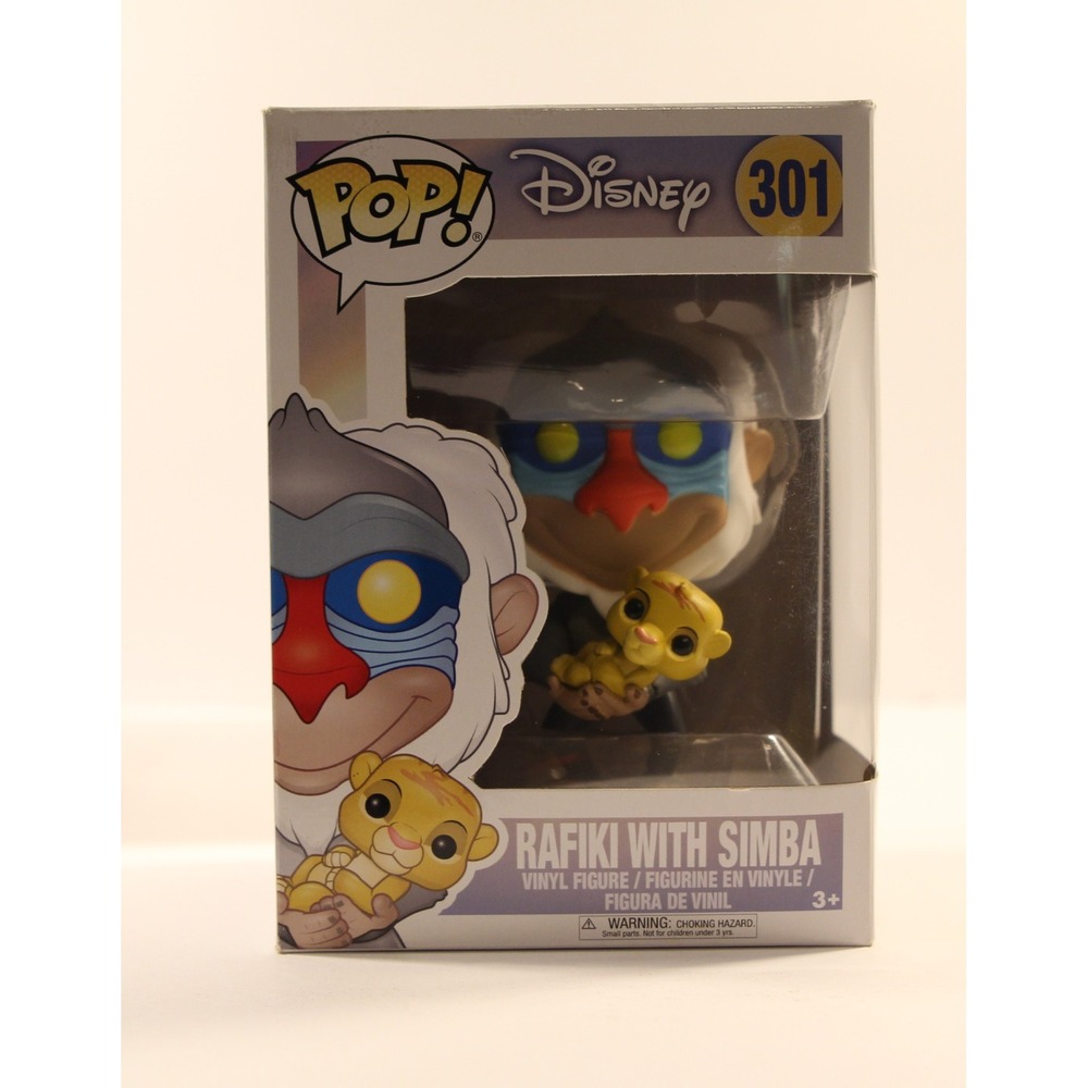 Funko Pop! Disney RAFIKI WITH SIMBA #301  Pre-Owned Damaged Box (I)